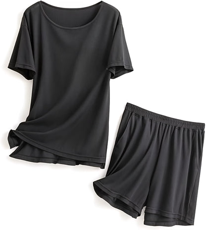 Solid Couple Co-Ord Set (T-Shirt & Shorts)